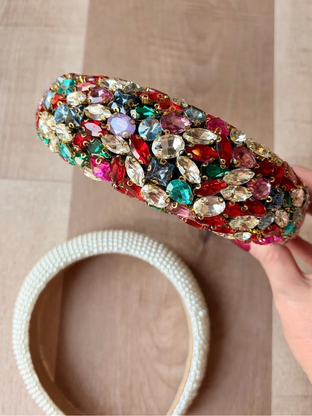 NWOT Vibrant Multi-Color Crystal Gemstone Statement Headband - Women Accessories